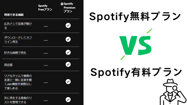 Spotify無料と有料の違い